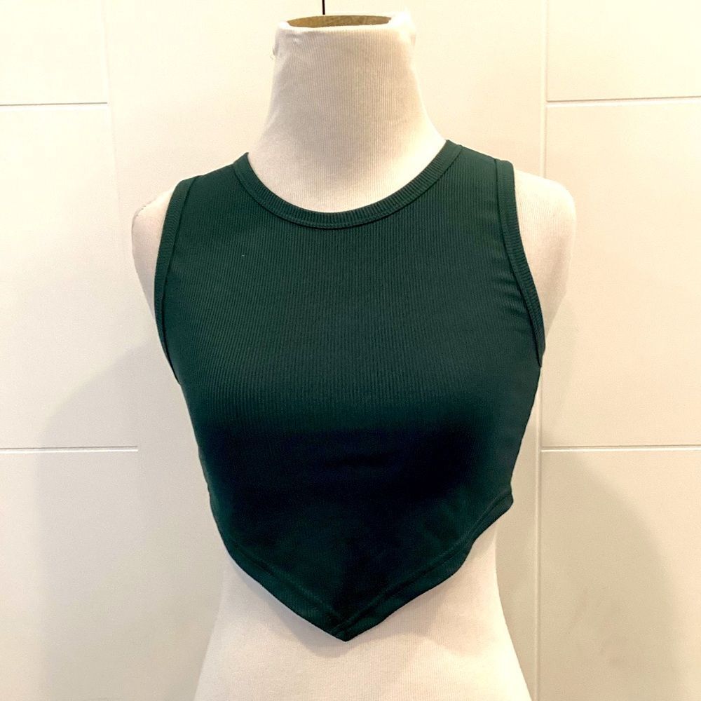 Dark Green Sleeveless Women's Topsize small